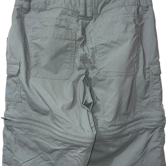 The North Face Women's Hiking Cargo Convertible Gray Nylon Zip Off Pants Sz 0 - Picture 8 of 10